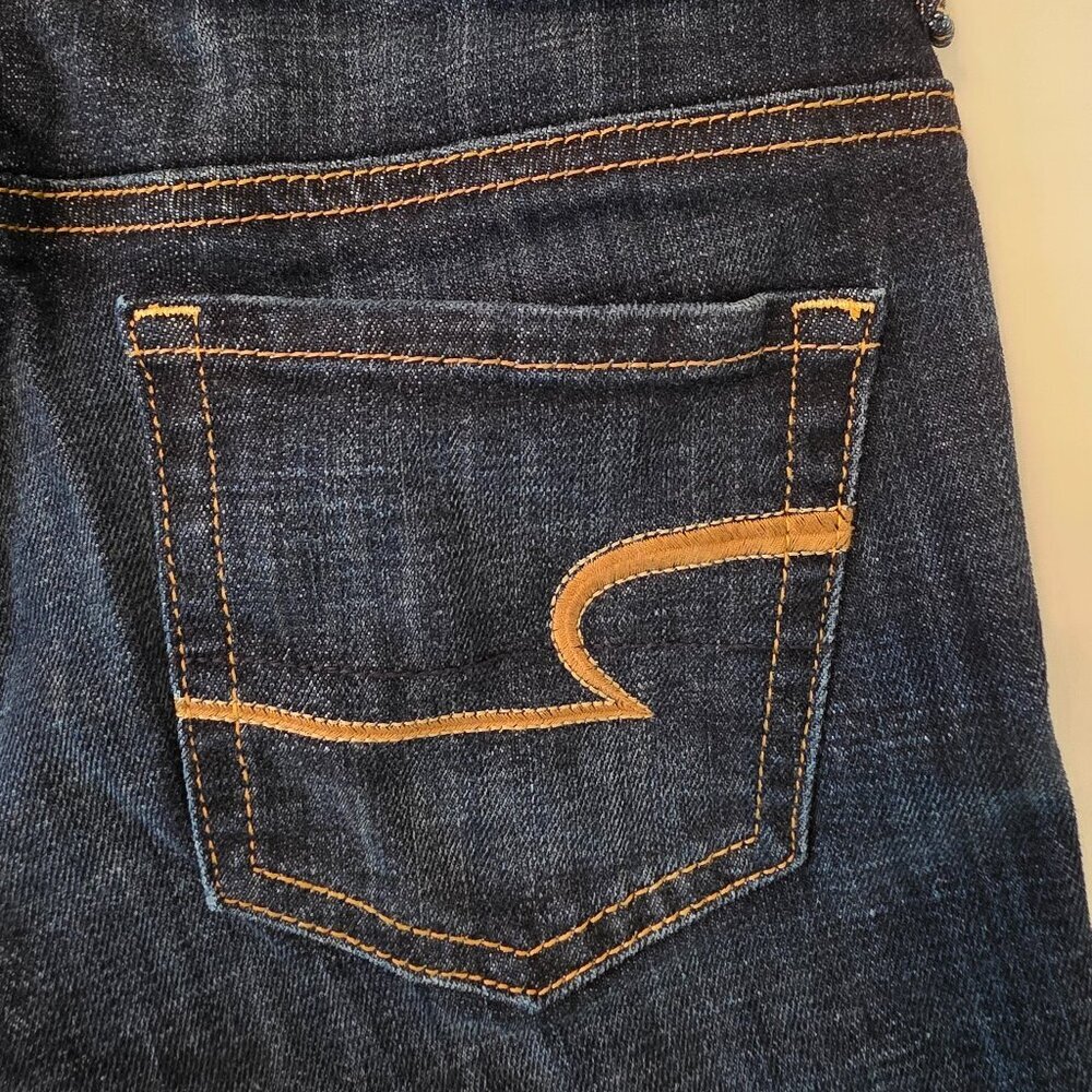 American Eagle Women's Artist Crop Stretch Dark Denim Jeans, Size 0 - Picture 3 of 10